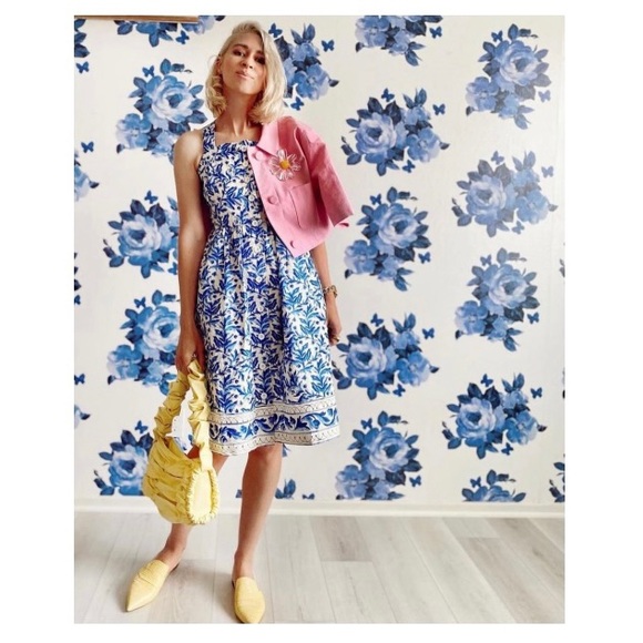 Dresses & Skirts - RANIER BLUEBIRD POTTERY PRINT COTTON SUNDRESS